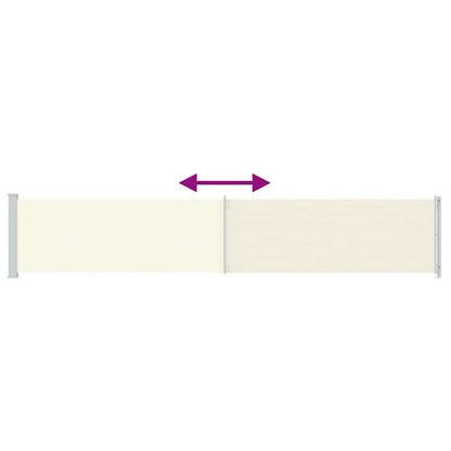 Patio Retractable Side Awning 117x614 cm Cream