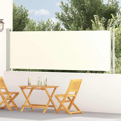 Patio Retractable Side Awning 117x614 cm Cream