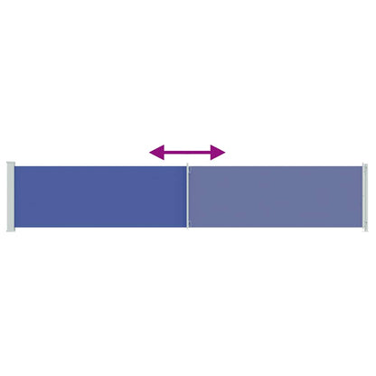 Patio Retractable Side Awning 117x614 cm Blue