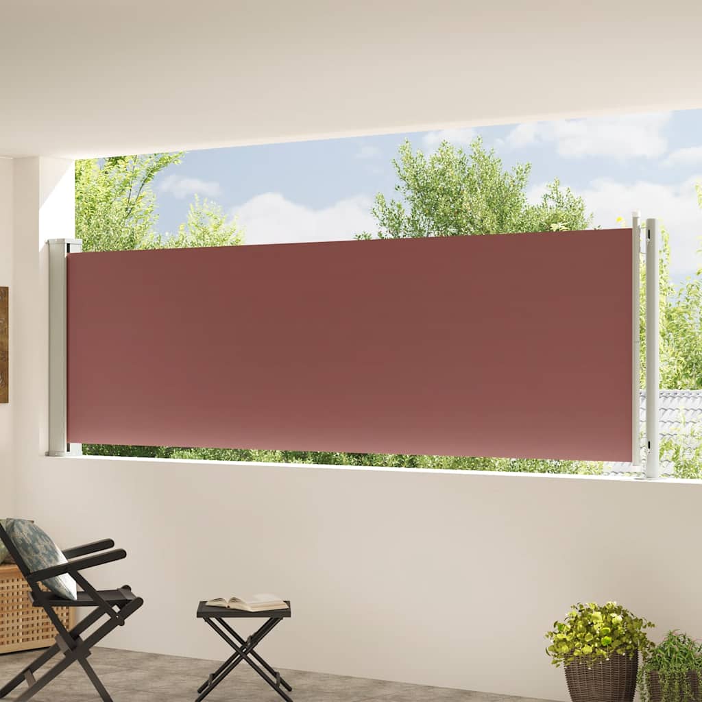 Patio Retractable Side Awning 117x600 cm Brown