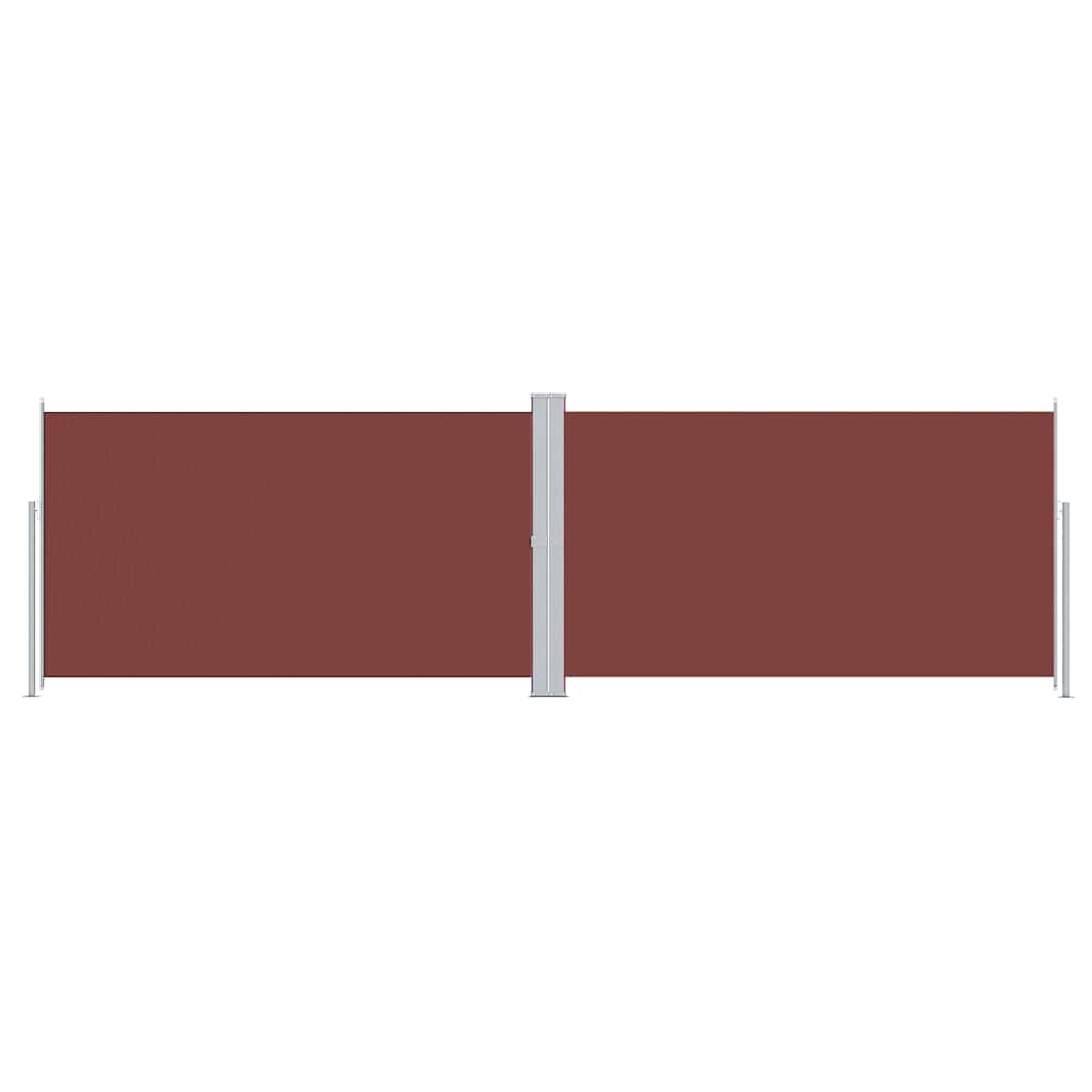 318003 vidaXL Retractable Side Awning Brown 180x600 cm
