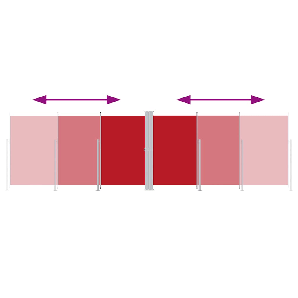 Retractable Side Awning Red 180x600 cm