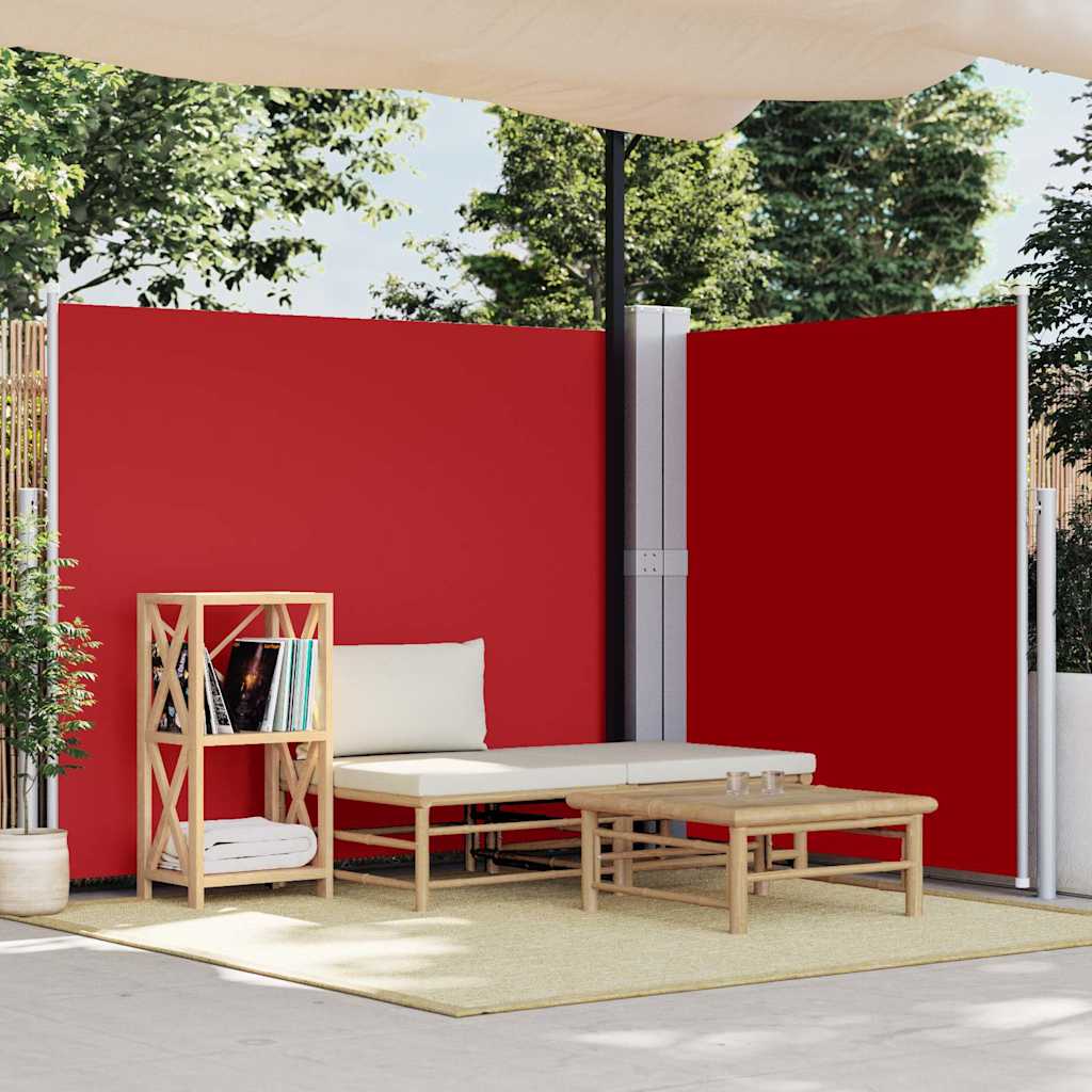318005 vidaXL Retractable Side Awning Red 180x600 cm