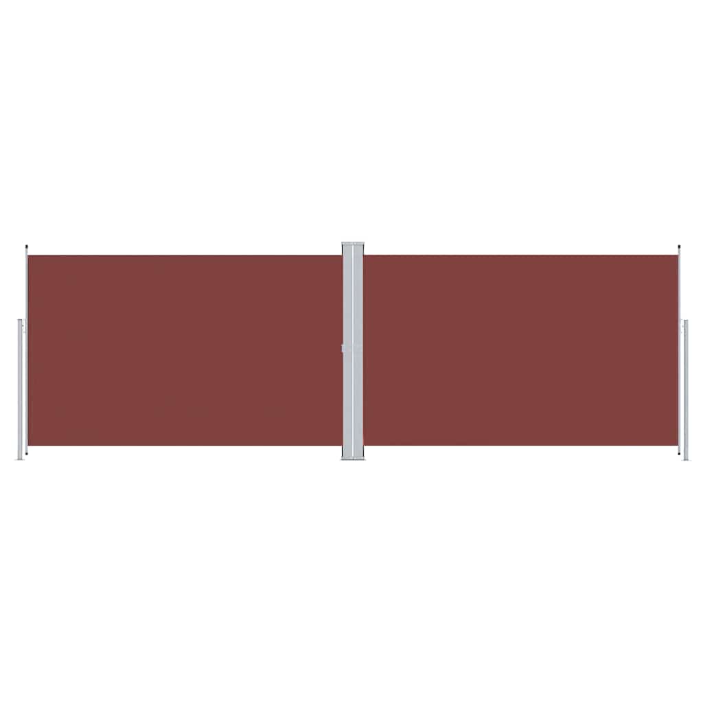 318009 vidaXL Retractable Side Awning Brown 200x600 cm
