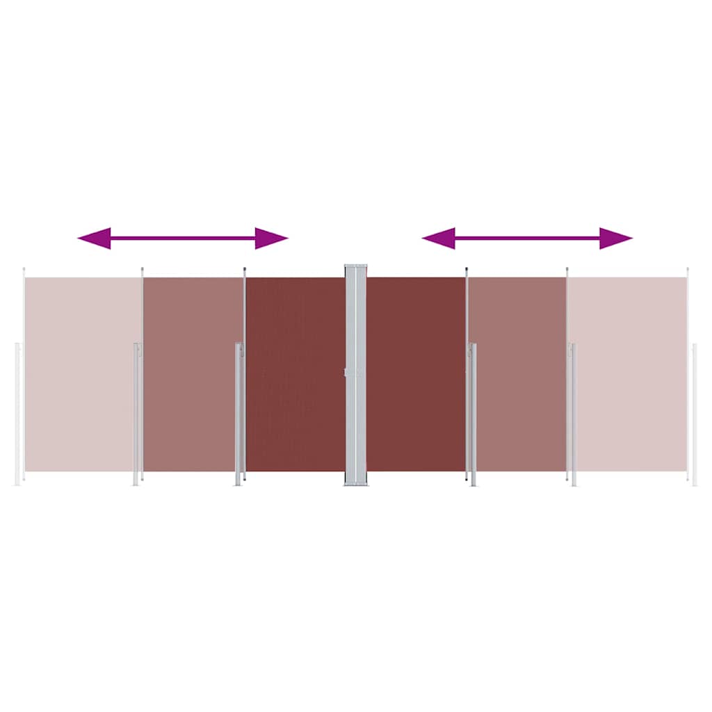 318009 vidaXL Retractable Side Awning Brown 200x600 cm