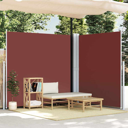 318009 vidaXL Retractable Side Awning Brown 200x600 cm