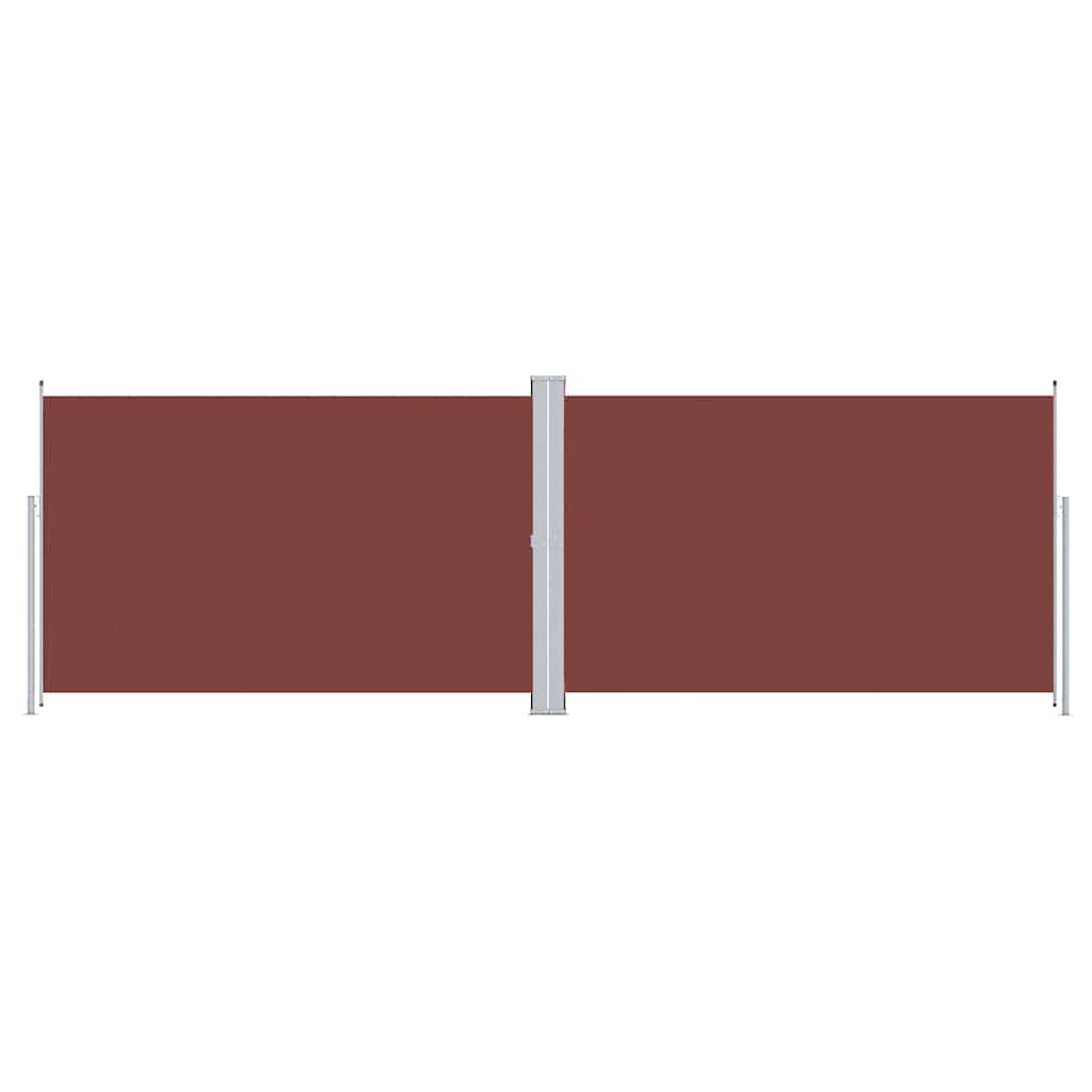 318015 vidaXL Retractable Side Awning Brown 220x600 cm