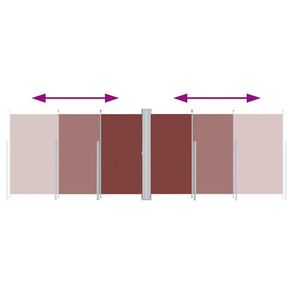 318015 vidaXL Retractable Side Awning Brown 220x600 cm