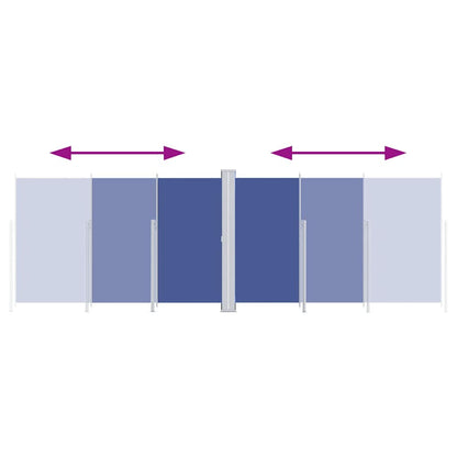 Retractable Side Awning Blue 220x600 cm