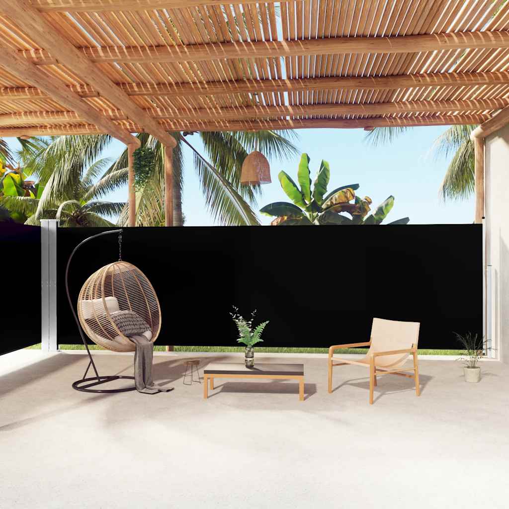 Retractable Side Awning Black 180x1000 cm