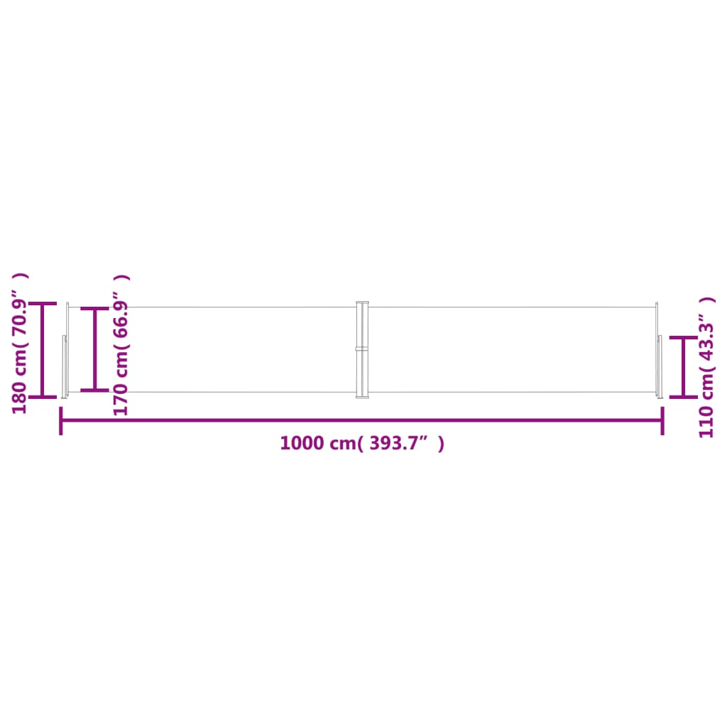 Retractable Side Awning Cream 180x1000 cm