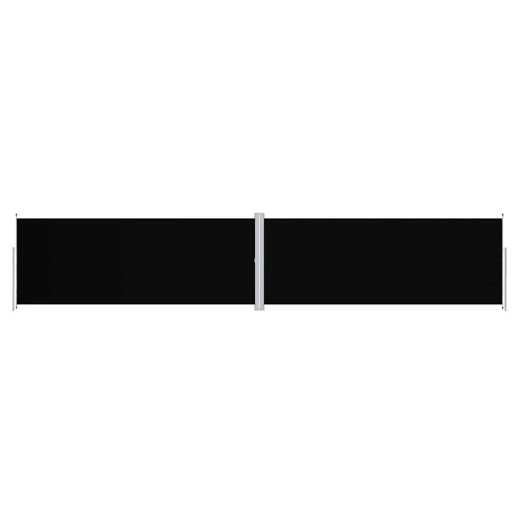 318042 vidaXL Retractable Side Awning Black 200x1000 cm