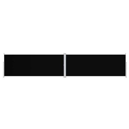 318042 vidaXL Retractable Side Awning Black 200x1000 cm