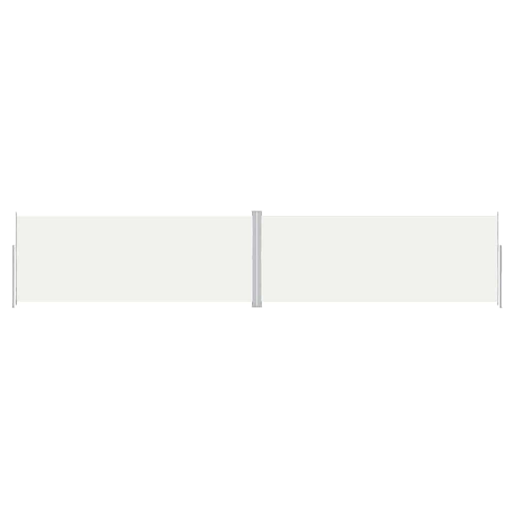 318043 vidaXL Retractable Side Awning Cream 200x1000 cm