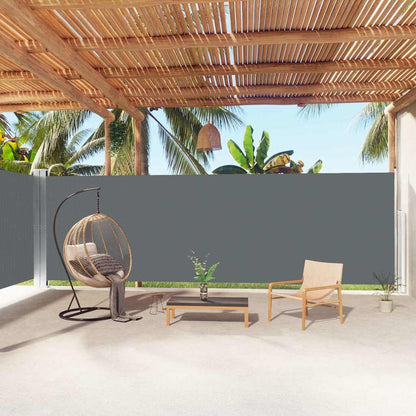 318044 vidaXL Retractable Side Awning Anthracite 200x1000 cm