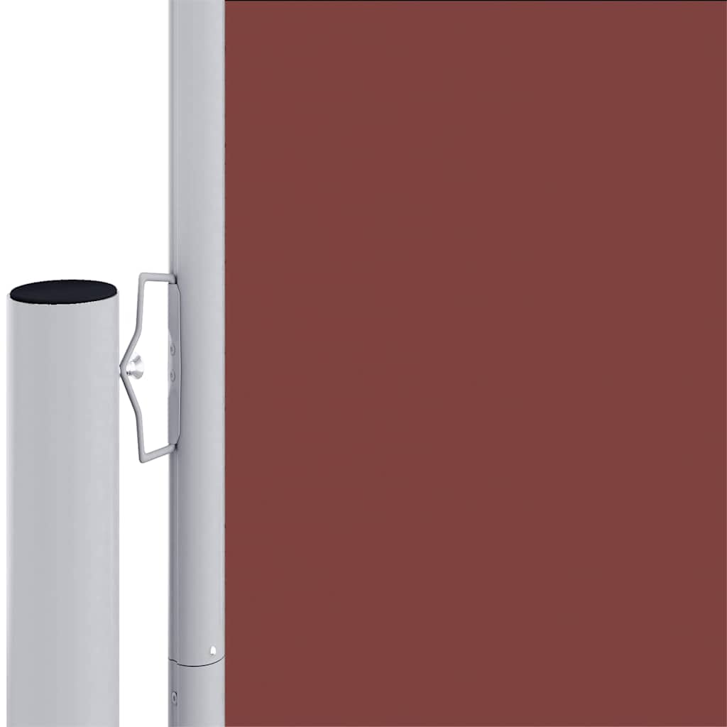 318045 vidaXL Retractable Side Awning Brown 200x1000 cm