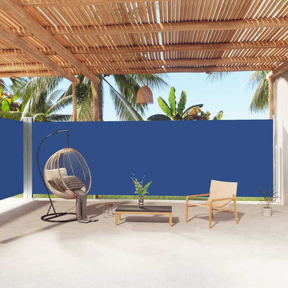 Retractable Side Awning Blue 200x1000 cm