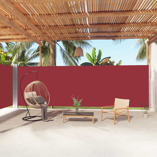 Retractable Side Awning Red 200x1000 cm