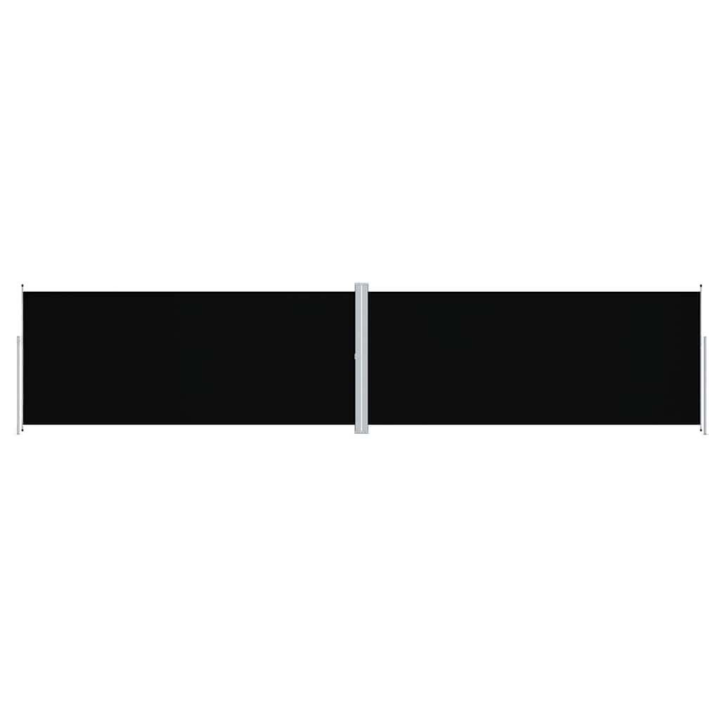 318048 vidaXL Retractable Side Awning Black 220x1000 cm