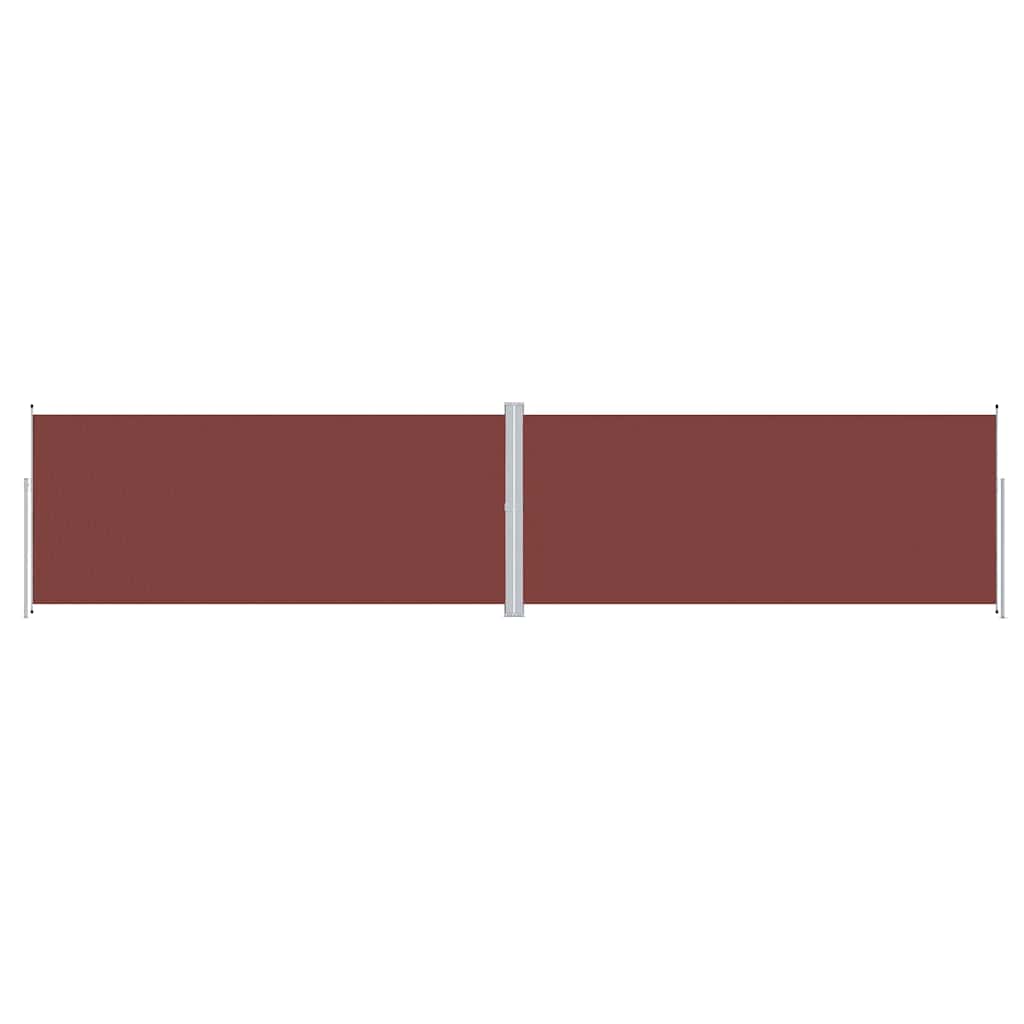 318051 vidaXL Retractable Side Awning Brown 220x1000 cm