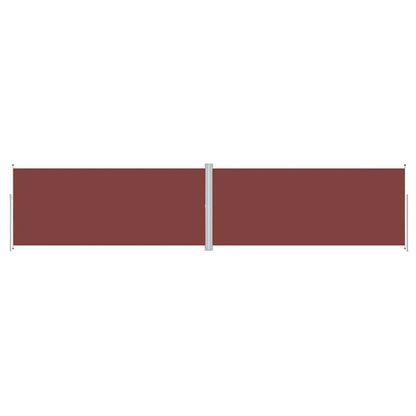 318051 vidaXL Retractable Side Awning Brown 220x1000 cm