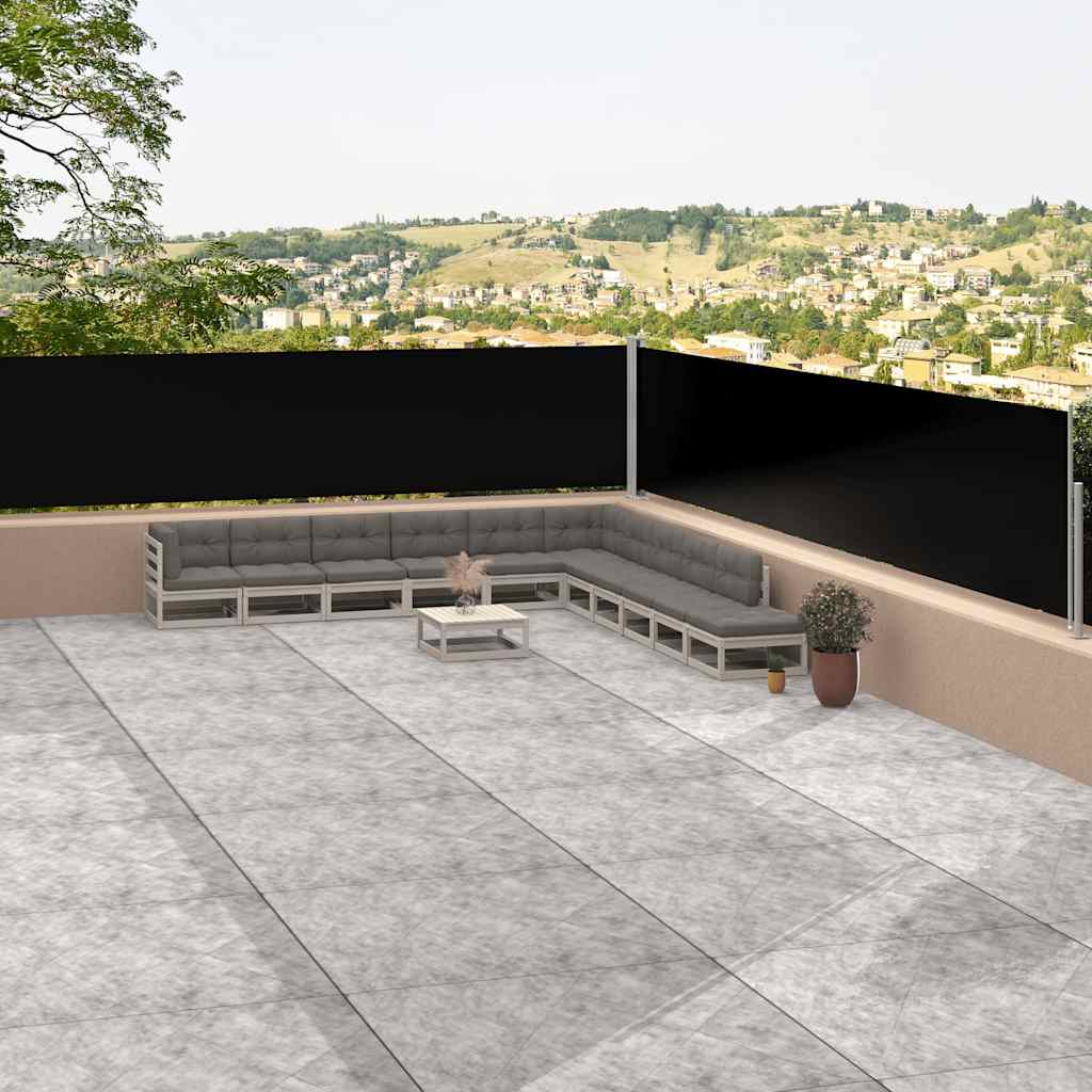 Side Awning | Black | Polyester with PU coating, Steel, Aluminium