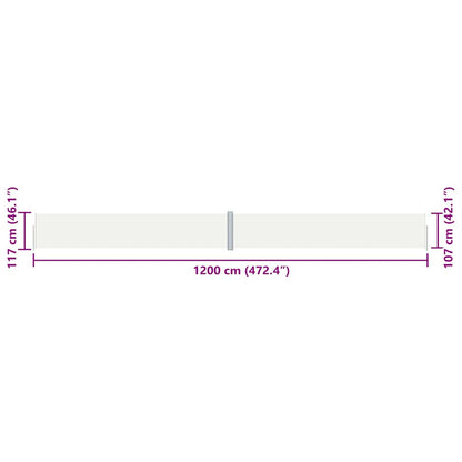 Retractable Side Awning Cream 117x1200 cm