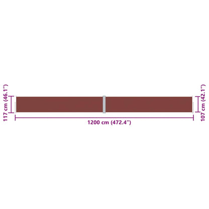 Retractable Side Awning Brown 117x1200 cm