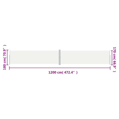 Retractable Side Awning Cream 180x1200 cm