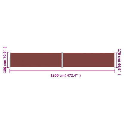 Retractable Side Awning Brown 180x1200 cm