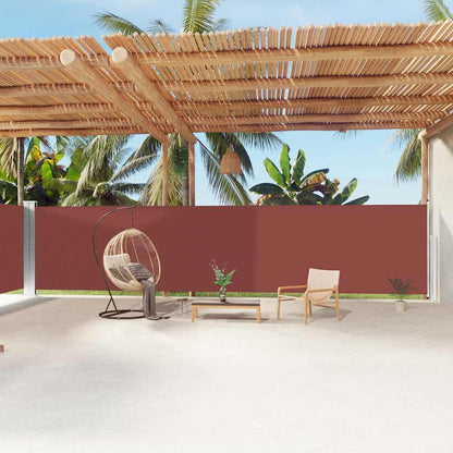 318075 vidaXL Retractable Side Awning Brown 180x1200 cm
