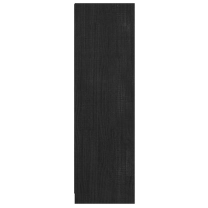 Book Cabinet/Room Divider Black 36x33x110 cm Solid Pinewood