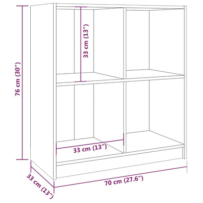 Sideboard White 70x33x76 cm Solid Pinewood