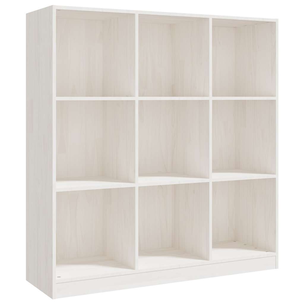 809973 vidaXL Book Cabinet/Room Divider White 104x33,5x110 cm Solid Wood Pine