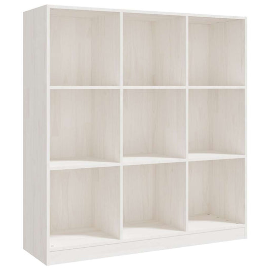 809973 vidaXL Book Cabinet/Room Divider White 104x33,5x110 cm Solid Wood Pine