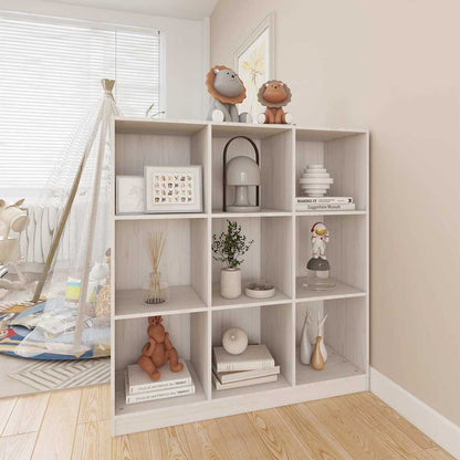 809973 vidaXL Book Cabinet/Room Divider White 104x33,5x110 cm Solid Wood Pine