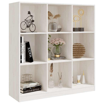 809973 vidaXL Book Cabinet/Room Divider White 104x33,5x110 cm Solid Wood Pine