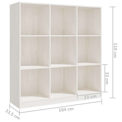 809973 vidaXL Book Cabinet/Room Divider White 104x33,5x110 cm Solid Wood Pine