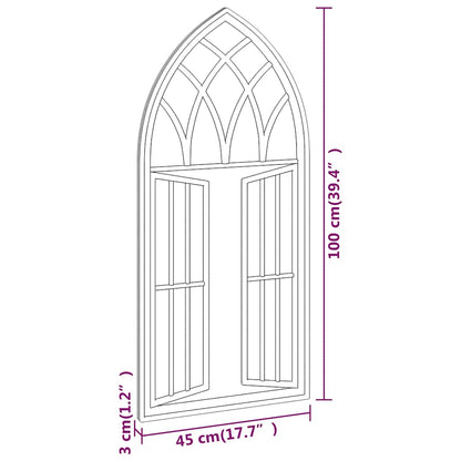 Mirror Black 100x45 cm Iron for Indoor Use