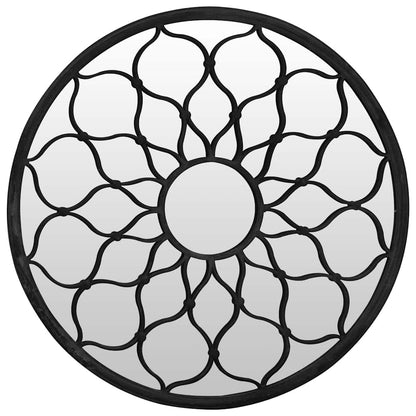 Mirror Black 60x3 cm Iron Round for Indoor Use