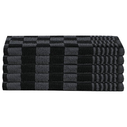 20 Piece Towel Set Black and Grey Cotton