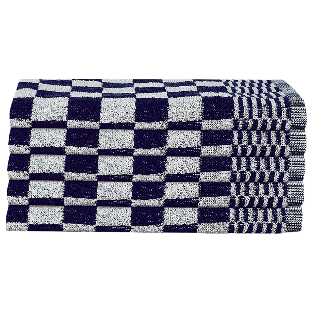 20 Piece Towel Set Blue and White Cotton