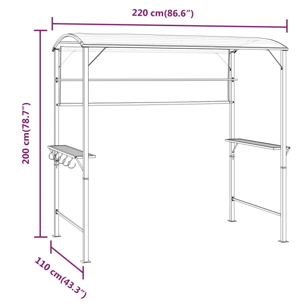 Gazebo with Roof 220x110x200 cm Cream