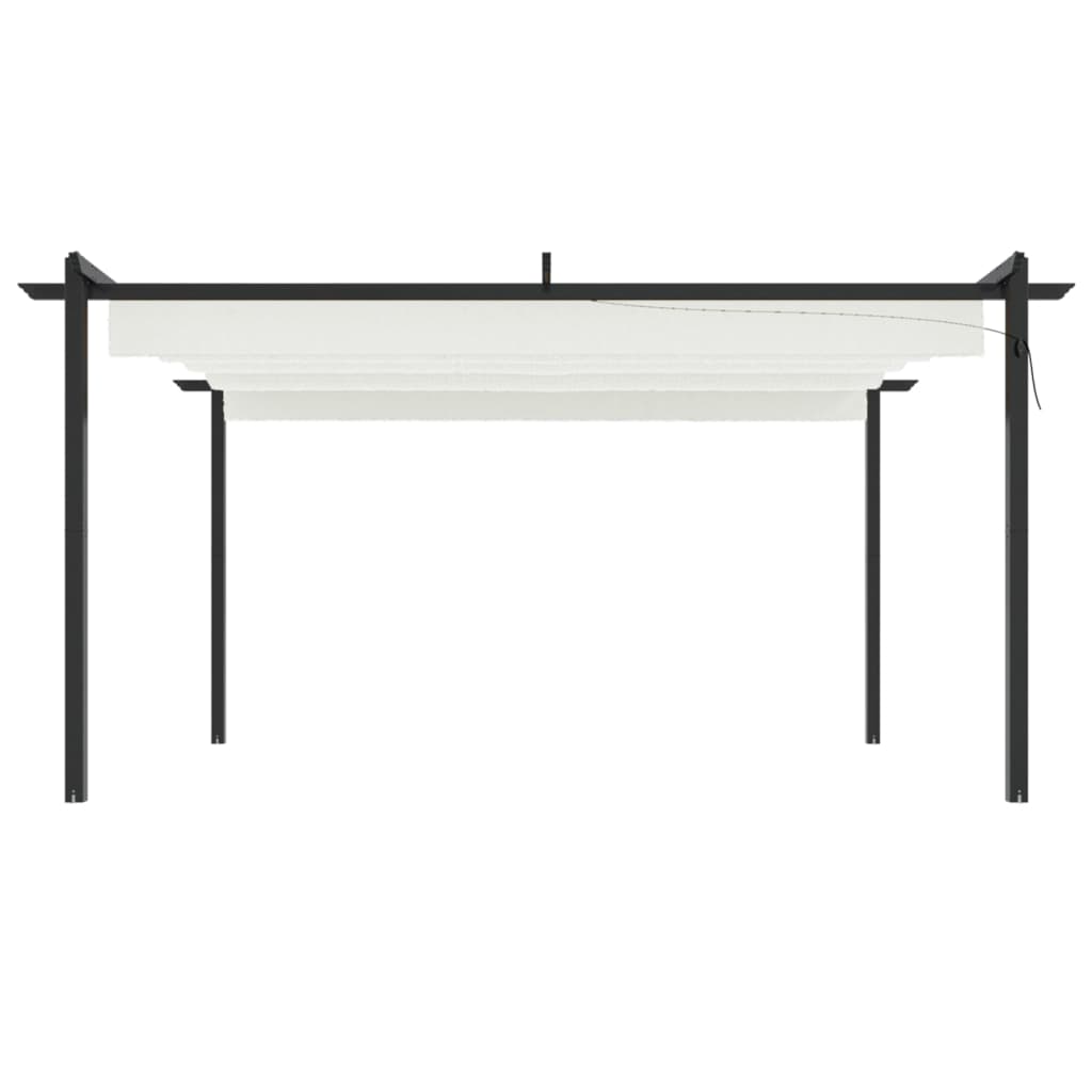 Garden Gazebo with Retractable Roof 4x3 m Cream