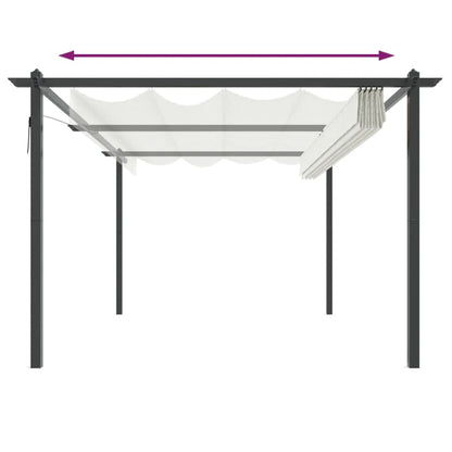 Garden Gazebo with Retractable Roof 4x3 m Cream
