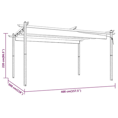 Garden Gazebo with Retractable Roof 4x3 m Anthracite