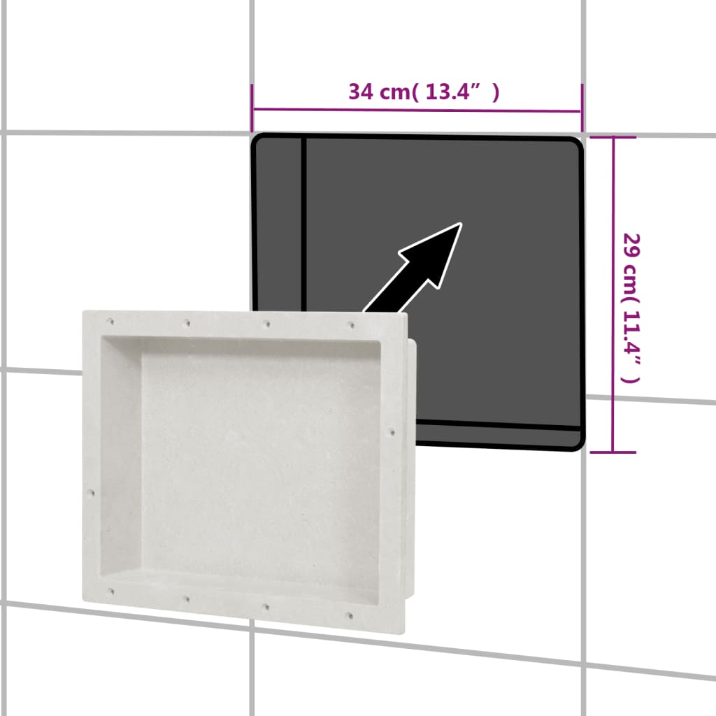 Shower Niche Matt White 41x51x10 cm
