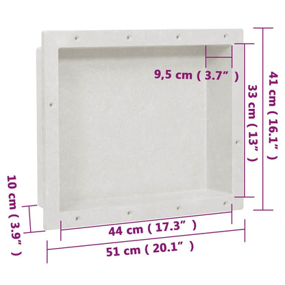 Shower Niche Matt White 41x51x10 cm
