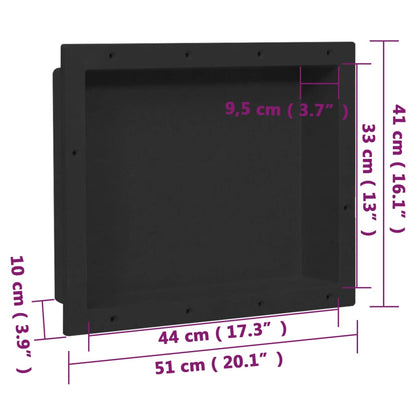 Shower Niche Matt Black 41x51x10 cm