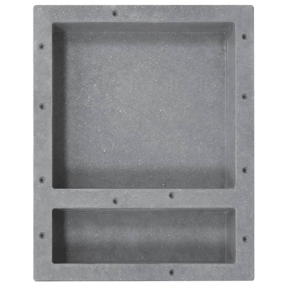 Shower Niche with 2 Compartments Matt Grey 41x51x10 cm